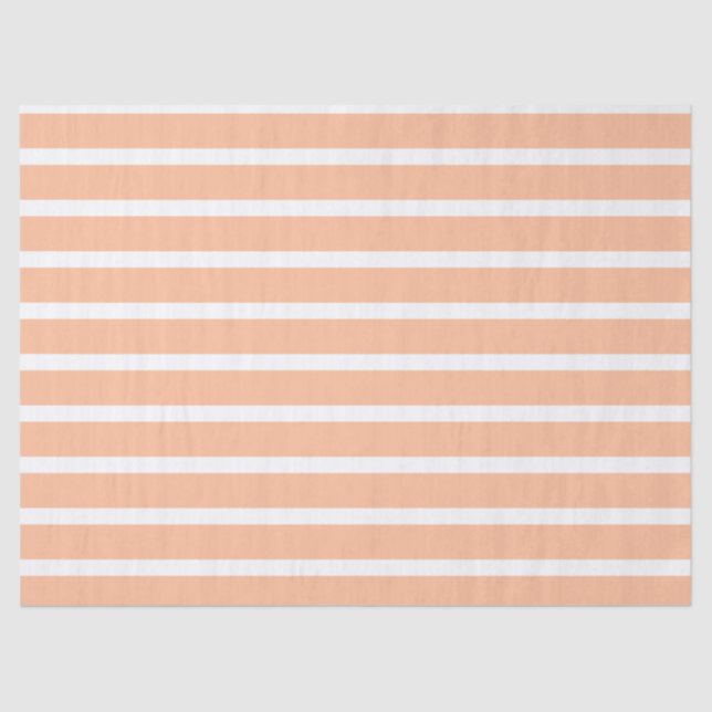peach fuzz  and white stripes tissue paper (Front)