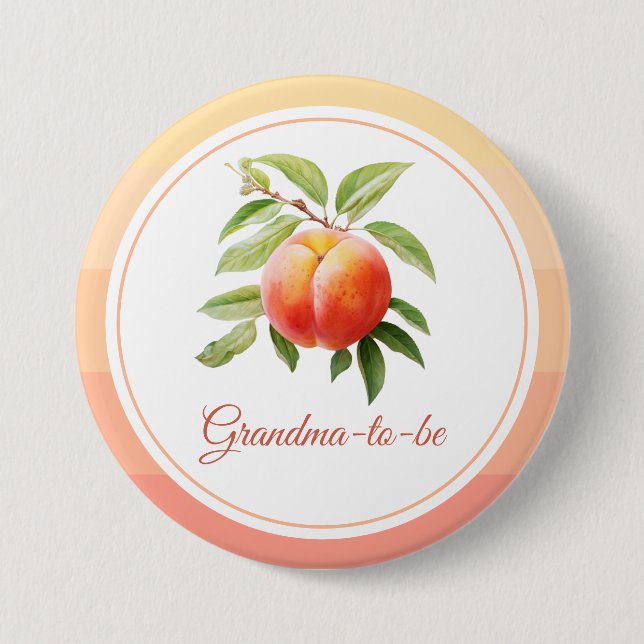 Peach Fuzz Baby Shower Button (Front)