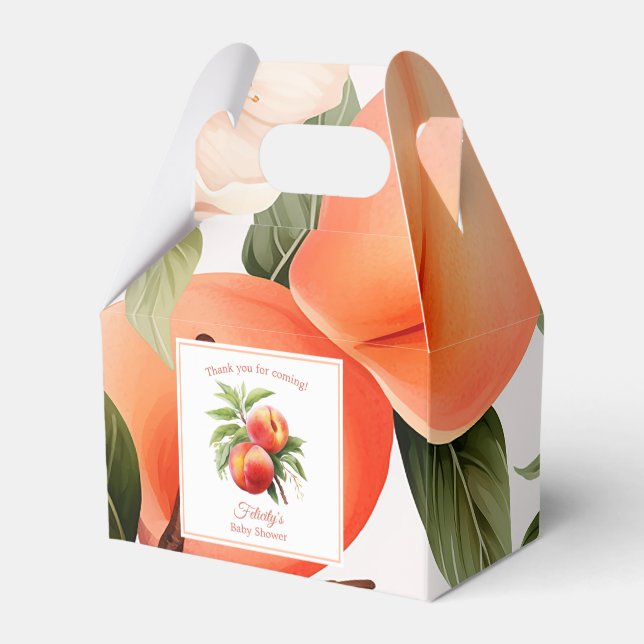Peach Fuzz Baby Shower Favor Boxes (Back Side)
