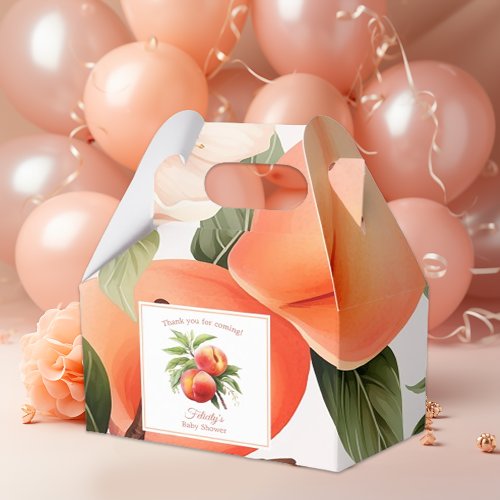 Peach Fuzz Baby Shower Favor Boxes