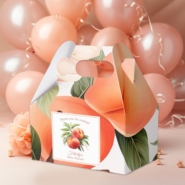 Peach Fuzz Baby Shower Favor Boxes (Peach Fuzz Baby Shower)