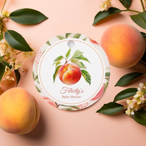 Peach Fuzz Baby Shower Favor Tags