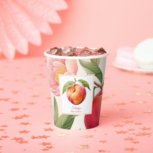 Peach Fuzz Baby Shower Paper Cups