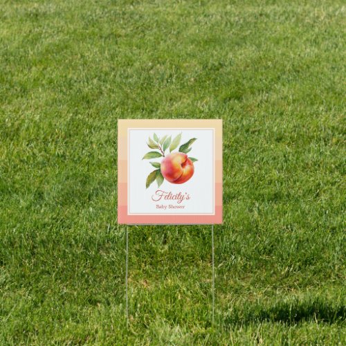 Peach Fuzz Baby Shower Sign