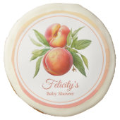 Peach Fuzz Baby Shower Sugar Cookie (Front)