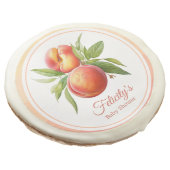 Peach Fuzz Baby Shower Sugar Cookie (Angled)