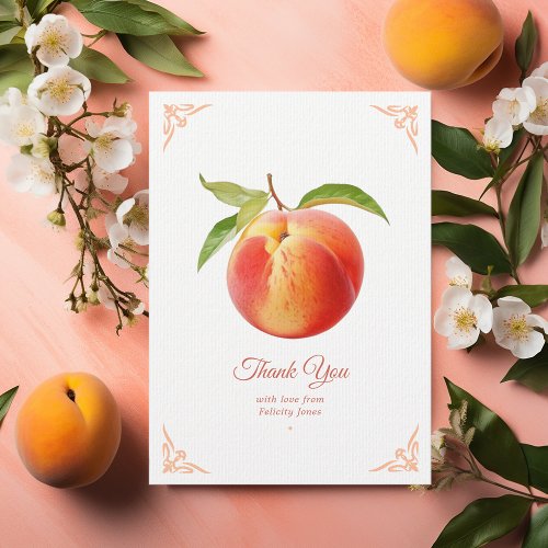 Peach Fuzz Baby Shower Thank You Card