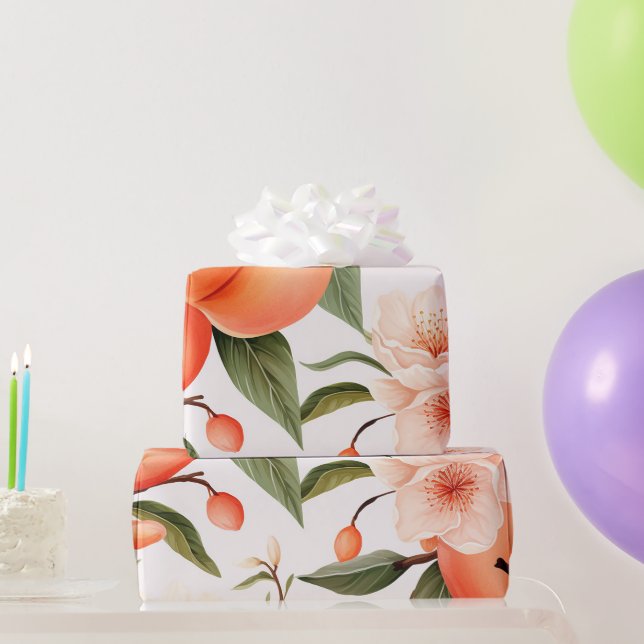 Peach Fuzz Baby Shower Wrapping Paper (Party Gifts)