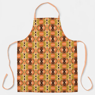 Peach Fuzz Boho Shabby Chic Geometric Abstract Art Apron