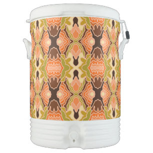 Peach Fuzz Boho Shabby Chic Geometric Abstract Art Beverage Cooler