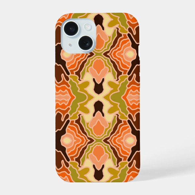 Peach Fuzz Boho Shabby Chic Geometric Abstract Art Iphone Case (Back)