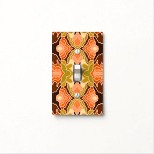 Peach Fuzz Boho Shabby Chic Geometric Abstract Art Light Switch Cover