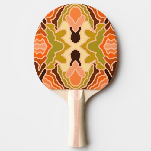 Peach Fuzz Boho Shabby Chic Geometric Abstract Art Ping Pong Paddle
