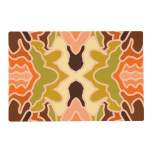 Peach Fuzz Boho Shabby Chic Geometric Abstract Art Placemat