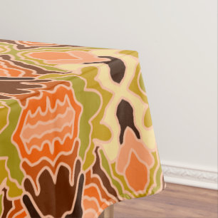 Peach Fuzz Boho Shabby Chic Geometric Abstract Art Tablecloth