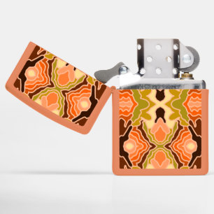 Peach Fuzz Boho Shabby Chic Geometric Abstract Art Zippo Lighter