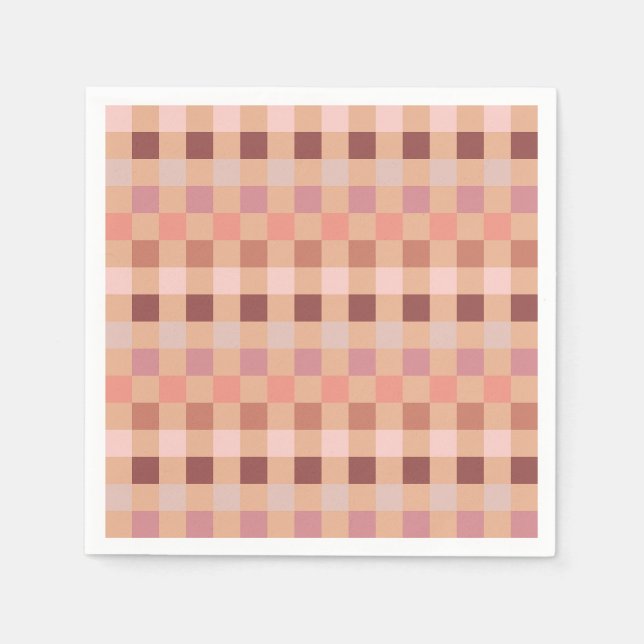 Peach Fuzz Checkerboard Napkins (Front)