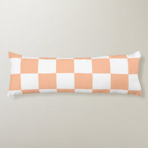 Peach Fuzz Checkered Gingham Pattern Body Pillow