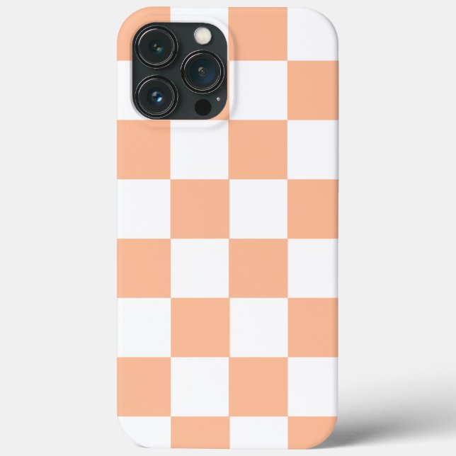 Peach Fuzz Checkered Gingham Pattern Case-Mate iPhone Case (Back)