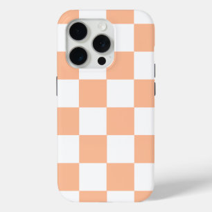 Peach Fuzz Checkered Gingham Pattern iPhone 15 Pro Case
