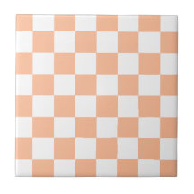 Peach Fuzz Checkered Gingham Pattern