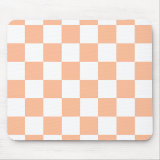 Peach Fuzz Checkered Gingham Pattern Mouse Pad