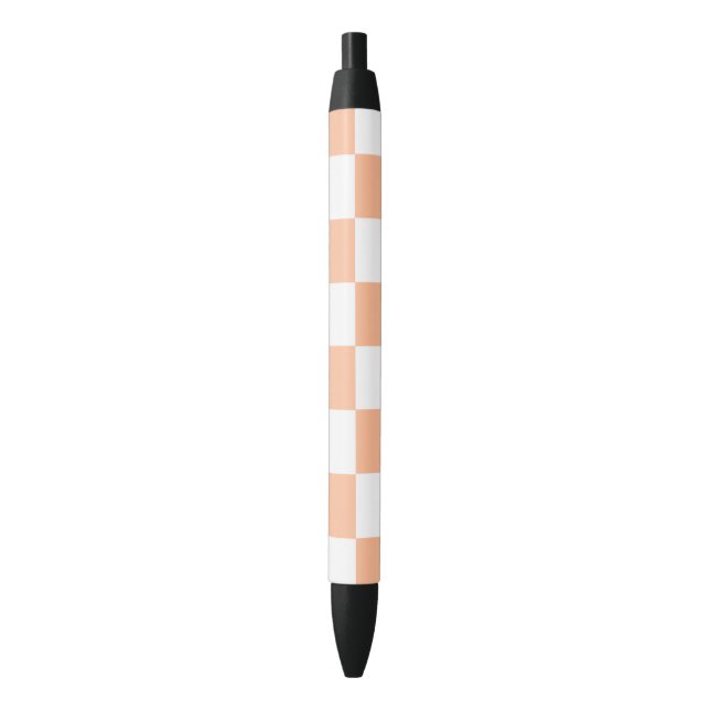 Peach Fuzz Checkered Gingham Pattern Pen (Front Vertical)