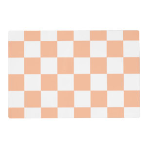 Peach Fuzz Checkered Gingham Pattern Placemat
