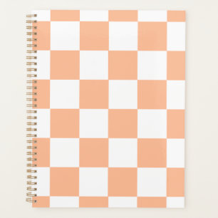 Peach Fuzz Checkered Gingham Pattern Planner