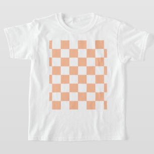 Peach Fuzz Checkered Gingham Pattern T-Shirt
