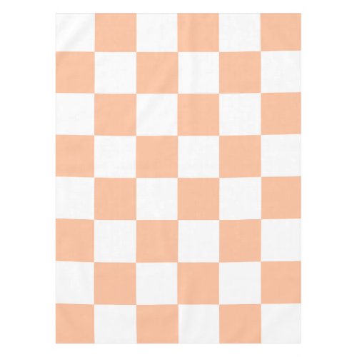 Peach Fuzz Checkered Gingham Pattern Tablecloth