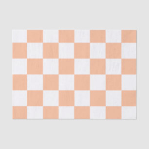Peach Fuzz Checkered Gingham Pattern Tissue Paper