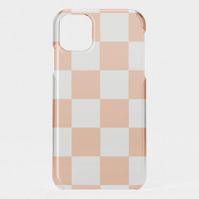 Peach Fuzz Checkered Gingham Pattern Uncommon iPhone Case (Back)