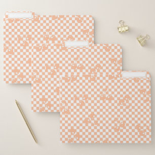 Peach Fuzz Cherry Gingham Pattern File Folder