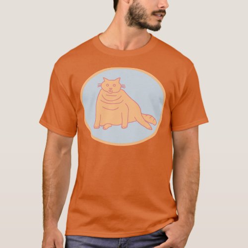 Peach Fuzz Chonk Cat Oval T_Shirt