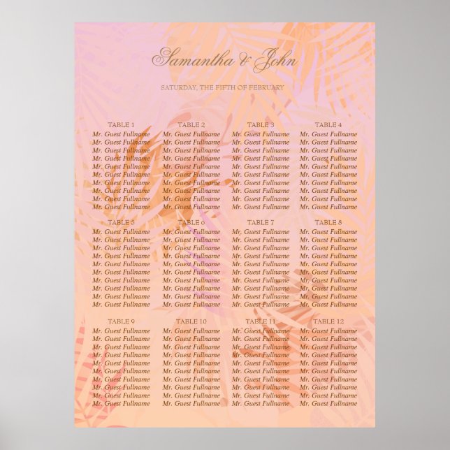 Peach Fuzz Classic Minimalist Modern Wedding Poster (Front)