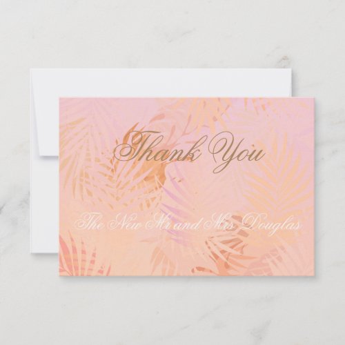 Peach Fuzz Classic Minimalist Modern Wedding Thank You Card