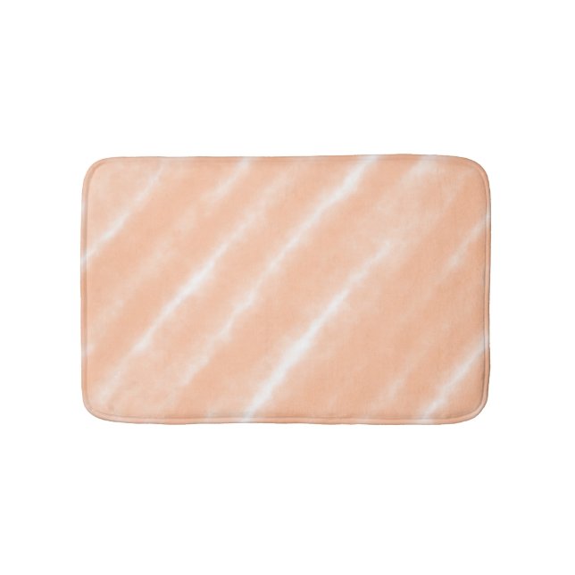 Peach Fuzz Color Watercolor Abstract Pattern Bath Mat (Front)