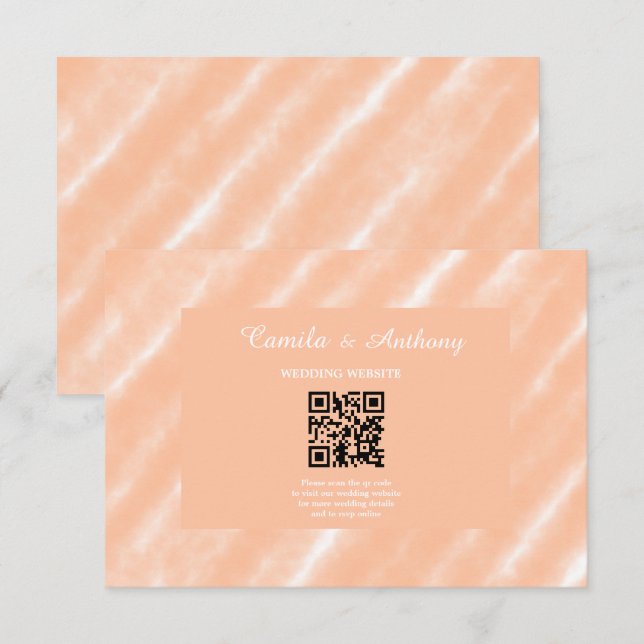 Peach Fuzz Color Watercolor Abstract Pattern Enclosure Card (Front/Back)