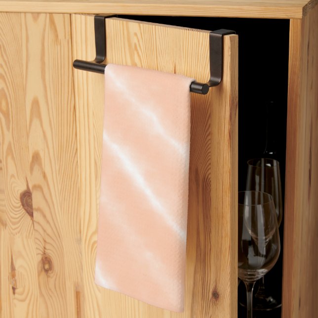 Peach Fuzz Color Watercolor Abstract Pattern Kitchen Towel (Thirds Fold)