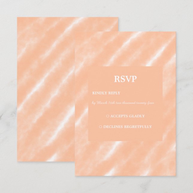 Peach Fuzz Color Watercolor Abstract Pattern RSVP Card (Front/Back)