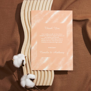 Peach Fuzz Color Watercolor Abstract Pattern Thank You Card