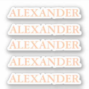 Peach fuzz Cut Out Sticker with Name stickers