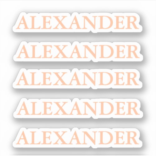 Peach fuzz Cut Out Sticker with Name stickers 