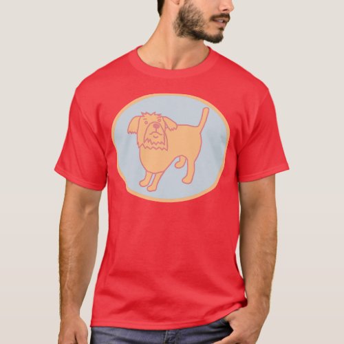 Peach Fuzz Cute Dog Oval T_Shirt