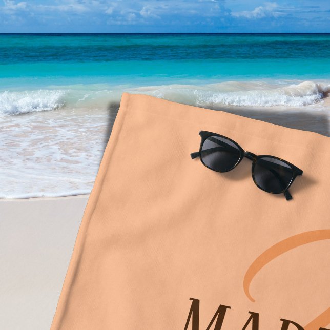 Peach Fuzz Elegant Personalized Name  Beach Towel (Creator Uploaded)