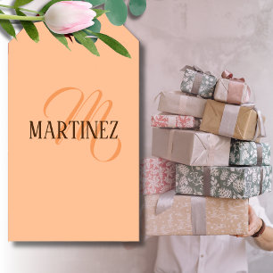 Peach Fuzz Elegant Personalized Name  Gift Tags