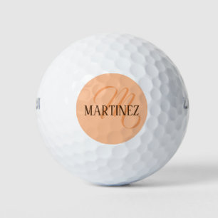Peach Fuzz Elegant Personalized Name  Golf Balls