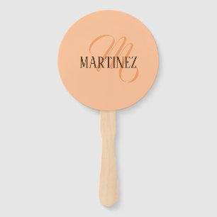 Peach Fuzz Elegant Personalized Name Hand Fan