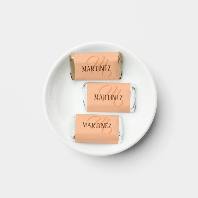Peach Fuzz Elegant Personalized Name  Hershey's Miniatures (Plate)